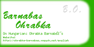 barnabas ohrabka business card